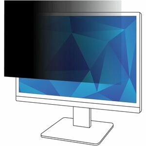 Filtre de confidentialité pour écran 3M Anti-éblouissement Noir, Mat - 1 Unité - Pour 61 cm (24") Écran large LCD Moniteur