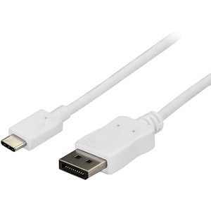StarTech.com CDP2DPMM6W. Kabellänge: 1,8 m, Anschluss 1: USB Typ-C, Anschluss 2: DisplayPort. Gewicht: 53 g, Breite: 20 mm
