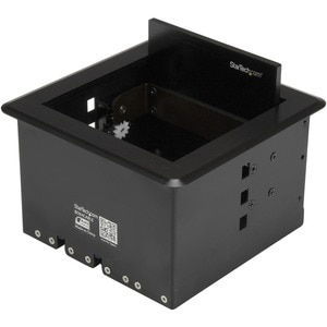 StarTech.com BOX4CABLE. Typ: Kabelgehäuse, Zweck: Tisch/Bank, Produktfarbe: Schwarz. Breite: 145 mm, Tiefe: 147 mm, Höhe: 