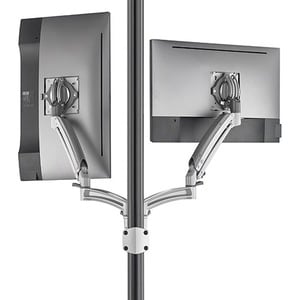 Chief Kontour K1P220SXRH Pole Mount for Monitor, All-in-One Computer - Silver - TAA Compliant - 2 Display(s) Supported - 3
