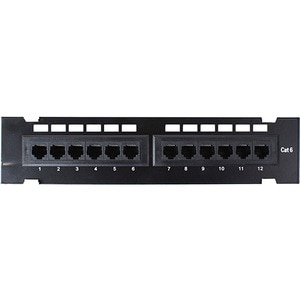 4XEM 12 Port CAT6 Wall Mount Patch Panel - 12 Port(s) - 12 x RJ-45 - Wall Mountable