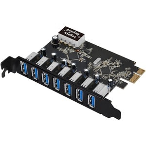 SIIG USB 3.0 7-Port Ext PCIe Host Adapter - PCI Express 2.0 x1 - Plug-in Card - 7 USB Port(s) - 7 USB 3.0 Port(s)