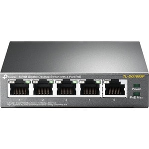 TP-Link JetStream TL-SG1005P 5 Anschlüsse Ethernet-Switch - Gigabit-Ethernet - 10/100/1000Base-T - 2 Unterstützte Netzwerk
