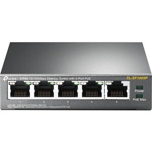 TP-Link TL-SF1005P 5 Anschlüsse Ethernet-Switch - Fast Ethernet - 10/100Base-T - 2 Unterstützte Netzwerkschicht - 1,90 W S