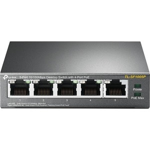 Switch Ethernet TP-Link TL-SF1005P 5 Porte - Fast Ethernet - 10/100Base-T - 2 Layer supportato - 1,90 W Consumo energetico