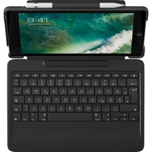 Logitech Slim Combo Keyboard/Cover Case for 26.7 cm (10.5") Apple iPad Pro Tablet - Black - Spill Resistant - Plastic, Fab