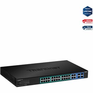 TRENDnet TPE-5028WS 28 Ports Manageable Ethernet Switch - Gigabit Ethernet - 1000Base-T, 1000Base-X - New - TAA Compliant 