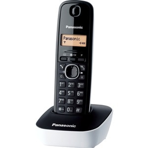 Panasonic KX-TG1611 DECT Cordless Phone - White - 1 x Phone Line