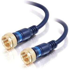 C2G 6ft Velocity Mini-Coax F-Type Cable - F Connector - F Connector - 6ft - Blue