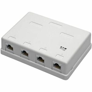 Eaton Tripp Lite Series Pre-Configured Unshielded Cat6 4-Port Surface-Mount Box, 110 IDC, RJ45, White - White - Acrylonitr