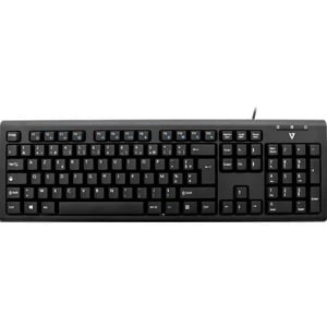 V7 KU200 Keyboard - Cable Connectivity - USB Interface - French - Black - Internet, Email, Volume Control, Play/Pause Hot 