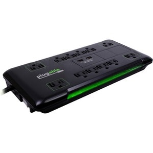 Plugable Surge Protector Power Strip with USB and 12 AC Outlets - Built-in 10.5W 2-Port USB Charger for Android, Apple iOS