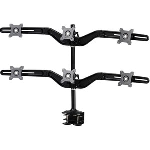 Amer Mounts Desk Mount for Flat Panel Display - Black - Height Adjustable - 61 cm (24") Screen Support - 35.92 kg Load Cap
