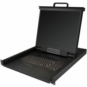 StarTech.com Rackmount KVM Console - 1U 19" LCD Monitor Single Port VGA KVM Server Rack Drawer includes Cables & Hardware 