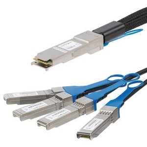 StarTech.com MSA Uncoded Compatible 1m QSFP+ to 4x SFP+ Direct Attach Breakout Cable - 40GbE - QSFP+ to 4x SFP+ Copper DAC