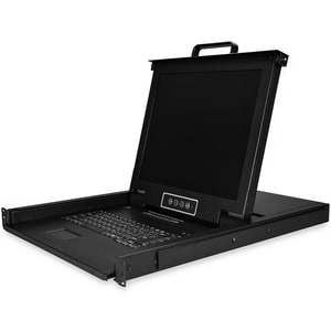 StarTech.com 16 Port Rackmount KVM Console w/ Cables - Integrated KVM Switch w/ 17" LCD - 1U LCD KVM Drawer 50000 MTBF - U