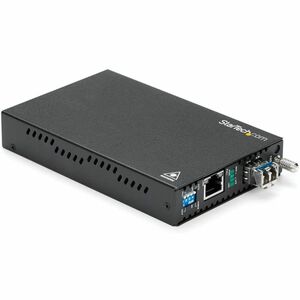 StarTech.com Transceiver/Media Converter - TAA Compliant - 2 Port(s) - 1 x Network (RJ-45) - Duplex LC Port - Optical Fibe