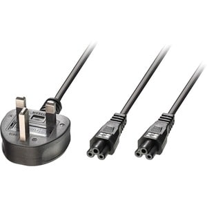 LINDY Power Extension Cord - 2.50 m - United Kingdom - For Printer - UK Power / IEC 60320 C5 - 230 V AC / 5 A - Black