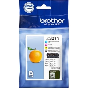 Brother LC3211VAL Original Standard Yield Inkjet Ink Cartridge - Multi-pack - Black, Cyan, Magenta, Yellow - 4 / Pack - 20