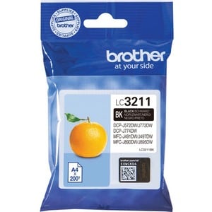 Brother LC3211BK Original Standard Yield Inkjet Ink Cartridge - Single Pack - Black - 1 Pack - 200 Pages