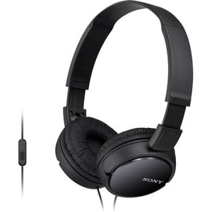 Sony MDR-ZX110AP Wired Over-the-head Stereo Headset - Black - Binaural - Supra-aural - 24 Ohm - 12 Hz to 22 kHz - 120.1 cm