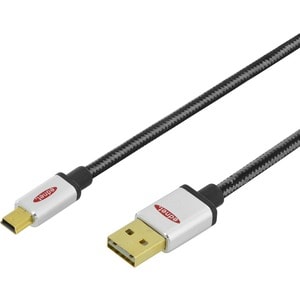 Ednet Premium 1,80 m Mini-USB/USB Datentransferkabel für MP3-Player, Festplattenlaufwerk-Gehäuse, PC, Notebook, USB-Hub - 