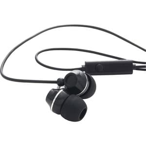 Verbatim Stereo Earphones with Microphone - Stereo - Mini-phone (3.5mm) - Wired - Earbud - Binaural - In-ear - Black