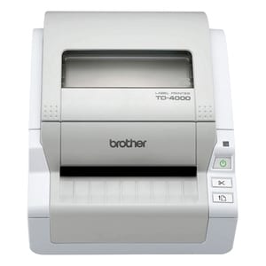 Brother TD-4000 Desktop Direct Thermal Printer - Monochrome - Label Print - USB - Serial - With Cutter - White, Grey - 98.