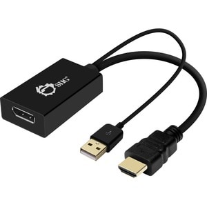 SIIG HDMI to DisplayPort 4K Ultra HD Converter - 9.80" DisplayPort/HDMI/USB A/V Cable for Notebook, Monitor, Audio/Video D