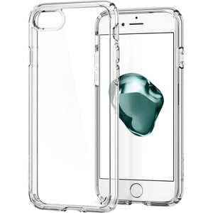 Spigen Ultra Hybrid Case for Apple iPhone 7, iPhone 8 Smartphone - Crystal Clear - Impact Resistant, Smudge Resistant, Yel