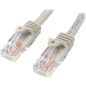 StarTech.com 0.5m Gray Cat5e Patch Cable with Snagless RJ45 Connectors - Short Ethernet Cable - 0.5 m Cat 5e UTP Cable - 5