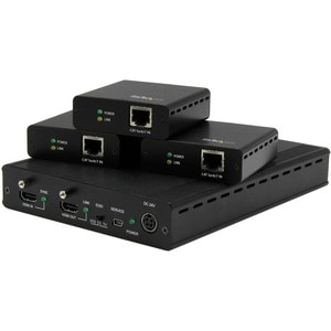 StarTech.com Video Extender Transmitter/Receiver - 1 Input Device - 3 Output Device - 70 m Range - 6 x Network (RJ-45) - 1
