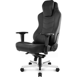 AKRacing Office Series Onyx Computer Chair - Top Grain Leather Seat - PU Leather Back - Black Steel, Metal Frame - 5-star 