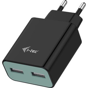 USB POWER CHARGER 2 PORT 2.4A BLACK EU ONLY