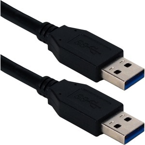 QVS 3ft USB 3.0/3.1 Type A Male to Male 5Gbps Black Cable - 3 ft USB Data Transfer Cable for Computer - First End: 1 x USB
