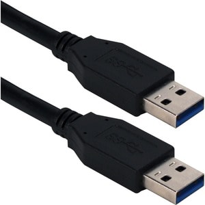 QVS 10ft USB 3.0/3.1 Type A Male to Male 5Gbps Black Cable - 10 ft USB Data Transfer Cable for Computer - First End: 1 x U