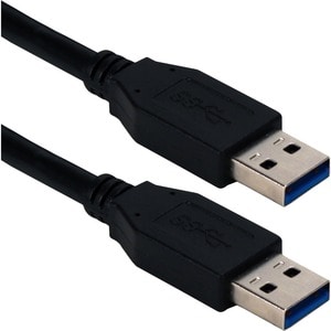 QVS 6ft USB 3.0/3.1 Type A Male To Male 5Gbps Black Cable - 6 ft USB Data Transfer Cable for Computer - First End: 1 x USB