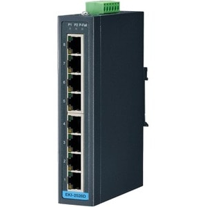 Advantech 8-port Unmanaged Switch with DNV Compliant - 8 Ports - Fast Ethernet - 2 Layer Supported - Twisted Pair - Wall M
