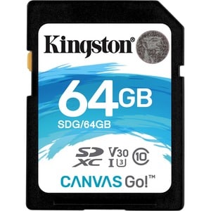 Kingston Canvas Go! 64 GB Class 10/UHS-I (U3) SDXC - 90 MB/s Read - 45 MB/s Write