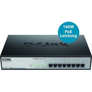 Switch D-Link DGS-1008MP, 8 RJ-45 10/100/1000 Mbps, PoE.