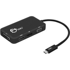 SIIG USB-C to 4-in-1 Multiport Video Adapter - DVI/VGA/DP/HDMI - for Notebook/Desktop PC - USB Type C - HDMI - DVI - VGA -