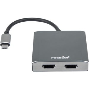 Rocstor Premium USB-C to Dual HDMI Multi Monitor Adapter - 4K 30Hz - USB Type- C 2-Port MST Hub - for Mac and Windows - 4K