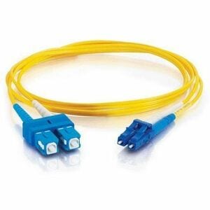 C2G 16.4ft (5m) LC-SC 9/125 OS2 Duplex Single-Mode PVC Fiber Optic Cable - Yellow - 16.40 ft Fiber Optic Network Cable for
