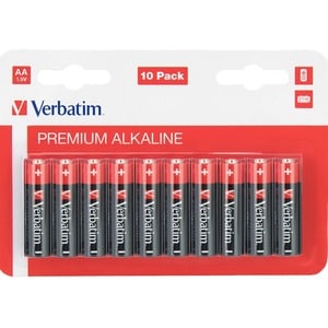 Verbatim Battery - Alkaline - 10Pack - For Camera, Radio, Remote Control, MP3 Player - AA - 1.5 V DC