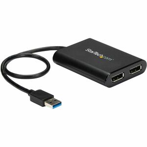 StarTech.com USB to Dual DisplayPort Adapter - 4K 60Hz - USB 3.0 5Gbps - USB Dual Monitor Adapter - Dual DisplayPort Adapt
