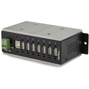 StarTech.com 7 Port USB 2.0 Hub - Metal Industrial USB Hub (USB-A to 7 USB-A) - Mountable, ESD/Surge Protection - Extended