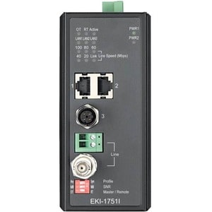 B+B SmartWorx Industrial VDSL2 Ethernet Extender, M12 - 2 x Network (RJ-45) - 6561.68 ft Extended Range - Metal