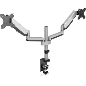 V7 DM1DTA-1E Mounting Arm for Monitor - Silver - Height Adjustable - 2 Display(s) Supported - 81.3 cm (32") Screen Support