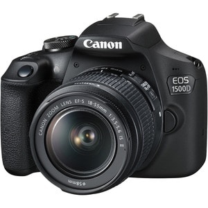 Canon EOS 1500D 24.1 Megapixel Digital SLR Camera with Lens - 18 mm - 55 mm - CMOS Sensor - Autofocus - 7.6 cm (3")LCD - O