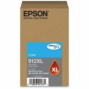 Epson DURABrite Pro 912XL Original High Yield Inkjet Ink Cartridge - Cyan Pack - 4600 Pages